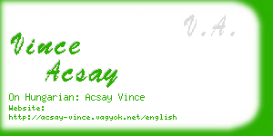vince acsay business card